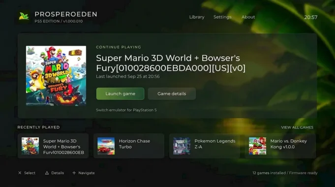 ProsperoEden porta l’emulazione del Nintendo Switch su PlayStation 5 senza Linux
